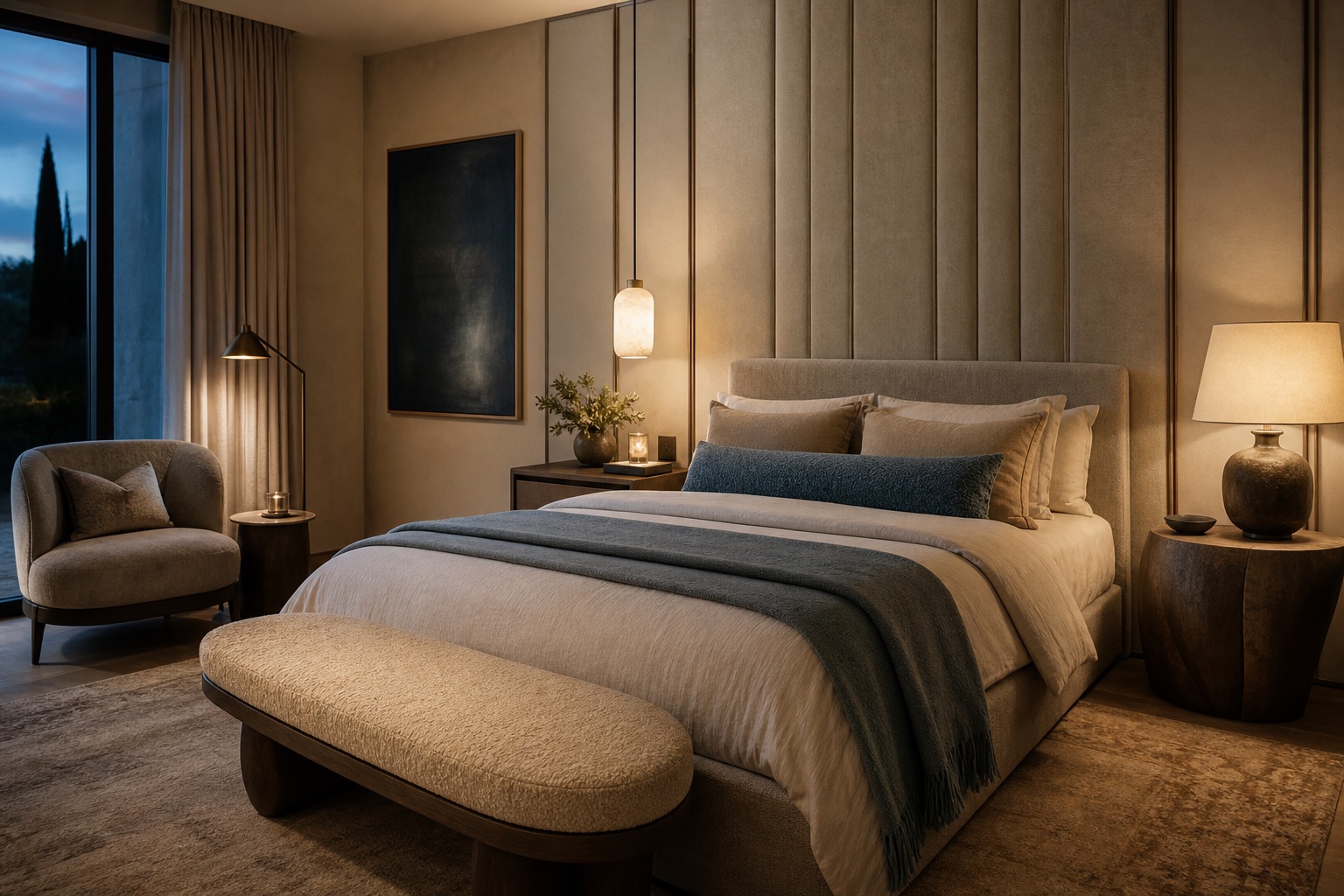  calm luxury principal bedroom concept